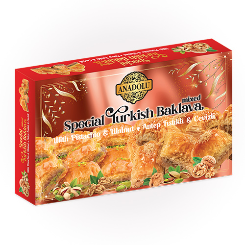 KARIŞIK BAKLAVA (ANTEP FISTIKLI, CEVİZLİ) 500 g